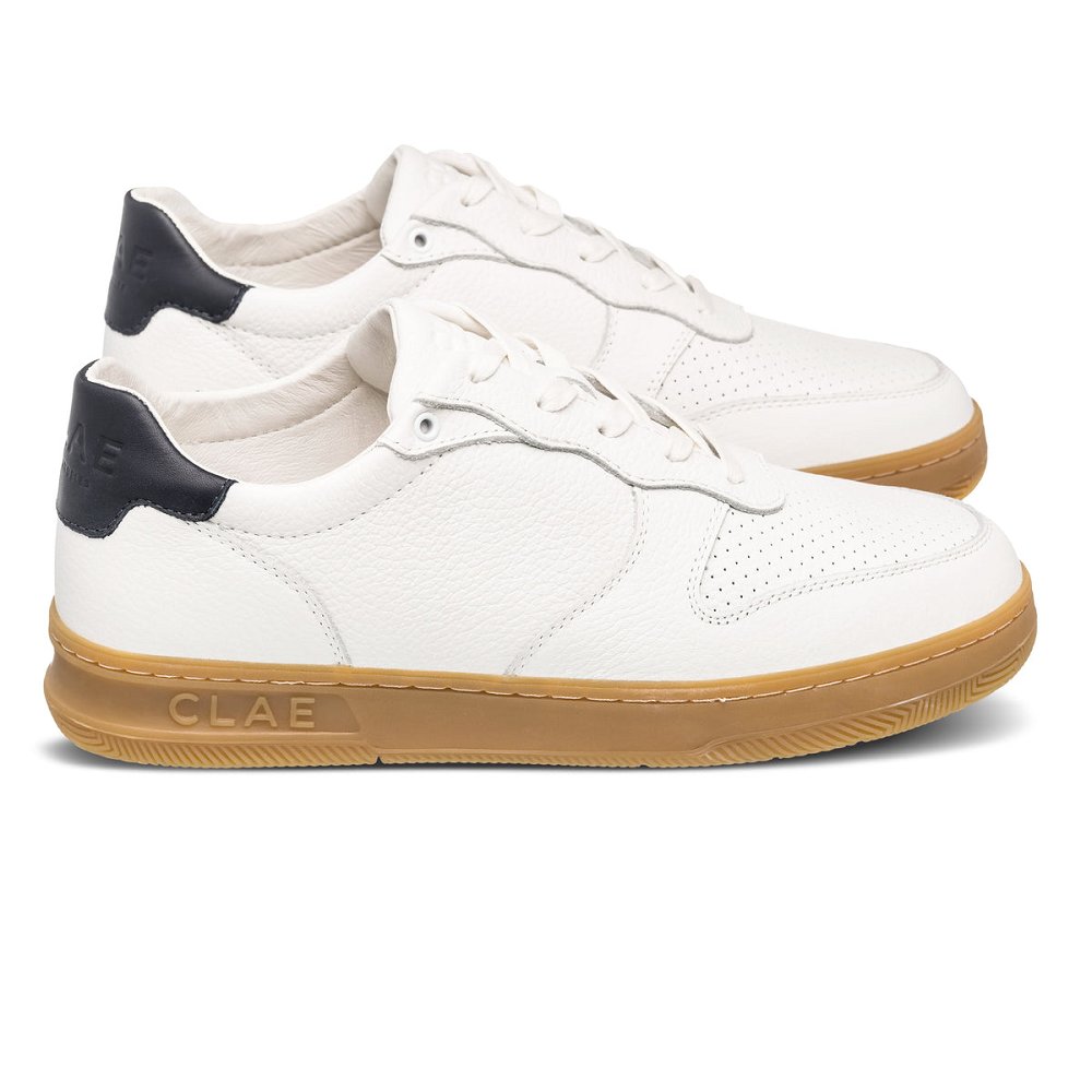 CLAE MALONE Shoes Mens USA843-E25 In White Navy Light Gum